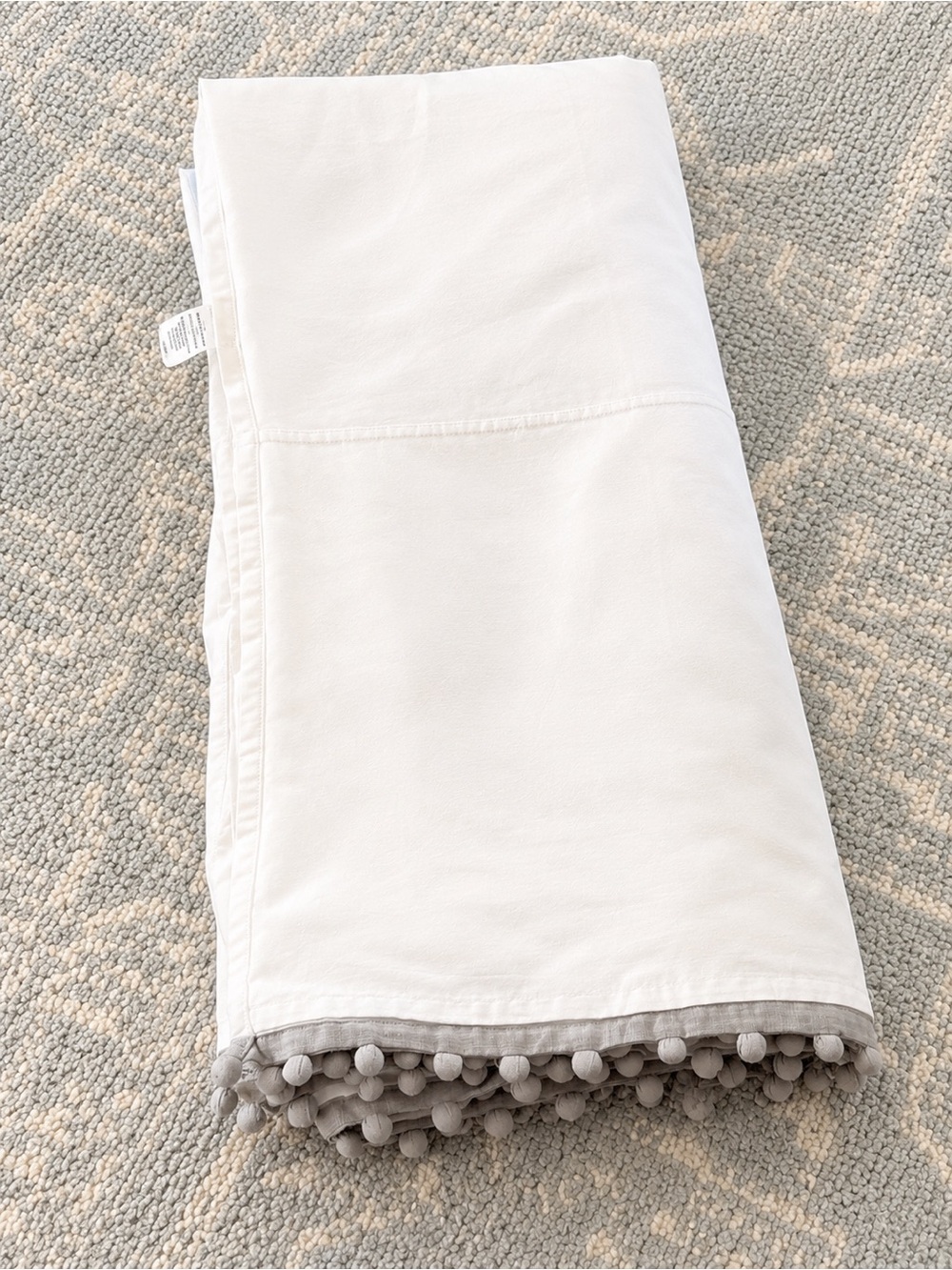 Pottery Barn Kids White Bottoms with Gray Pom-Pom Trim
